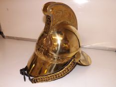 Brass reproduction fireman's helmet