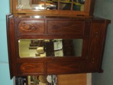 Edwardian inlaid mahogany wardrobe with mirrored d