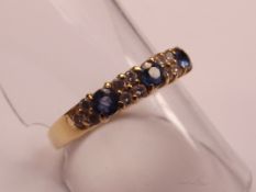 18ct gold Sapphire and diamond ring size O