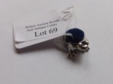 Silver pin cushion in the form of a frog