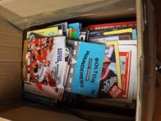 Box of football programmes