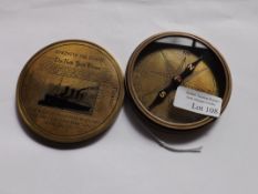Reproduction brass Titanic compass