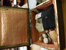 Brass box and contents