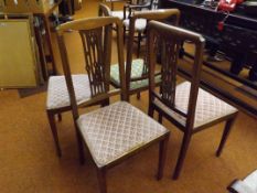 4 pierced back Edwardian chairs