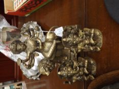 Collection of 3 brass Indian figures