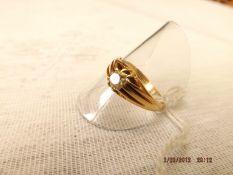 18 ct gent's champagne diamond ring with old cut