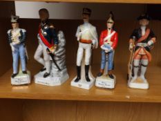 5 ceramics military figurines
