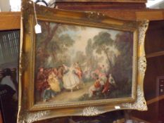 Framed oil graph on canvas