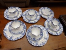 Rare Shelley dainty blue part tea set
