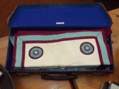 Leather case with Masonic apron