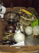 Box to include a lamp and a telephone