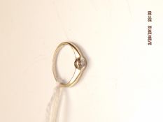9ct white gold and diamond ring. Diamond size 0.15
