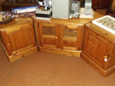 3 piece pine media unit