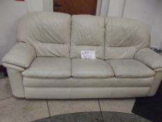 Creme leather 3 piece suite