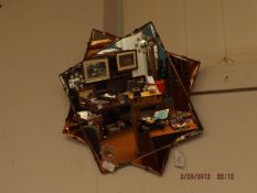 Peach tinted art deco mirror