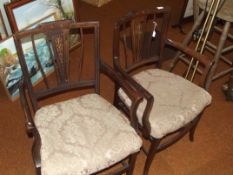 Pair of Victorian inlaid armchairs