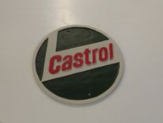 Cast iron Castrol sign