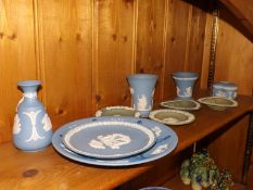 collection of blue and white and green and white w