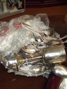 Quantity of flatware with tray