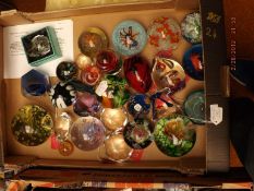 Box of 27 paperweights