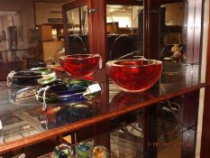 2 art glass bowls