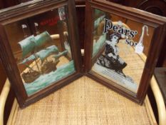 Two advertising mirrors