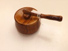 A well made butter dish and knife