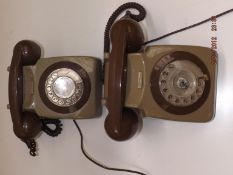 Ten 1970s two tone telephones