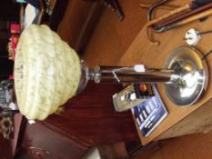 Art Deco chrome lamp with shade
