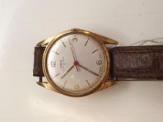 Vintage Oris gold plated case anti-shock wristwatc