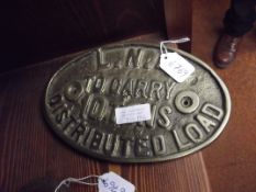 Brass truck plate