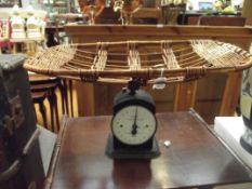 Set of vintage Hughes baby weighing scales