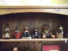 Six treen child's bedroom figures