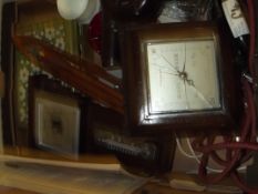 Assorted items to include two oak cased barometers