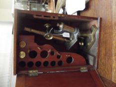 Brass W. Watson & sons cased microscope