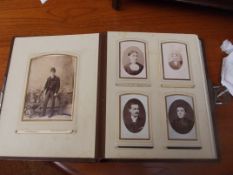 Leather bound Victorian photograph album