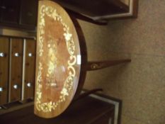 Italian demi lune music table with marquetry inaly