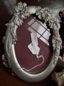 Pair of brass photograph frames together with a pa
