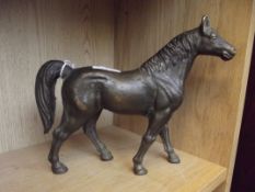 Heavy cast bronze figure of horse