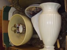 Assorted glass and ceramics to include two plated