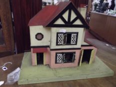 Vintage dolls house with furnishings