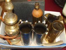 Collection of trench art to include a shell case t