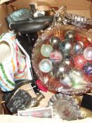 Assorted items to include a plated set of menu hol
