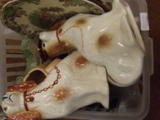 Assorted ceramics to include a pair of Staffordshi