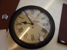 Late Victorian/Edwardian School clock in an ebonis