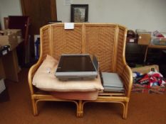 Wicker conservatory suite comprising two seater an