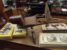 Stereoscope with large collection of 81 slides