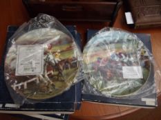 Four Coalport cabinet plates depicting horserace s