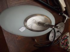 1960's pendant light with frosted glass shade