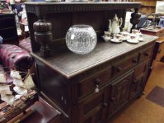 Good quality Jacobean style oak buffet, cup and co